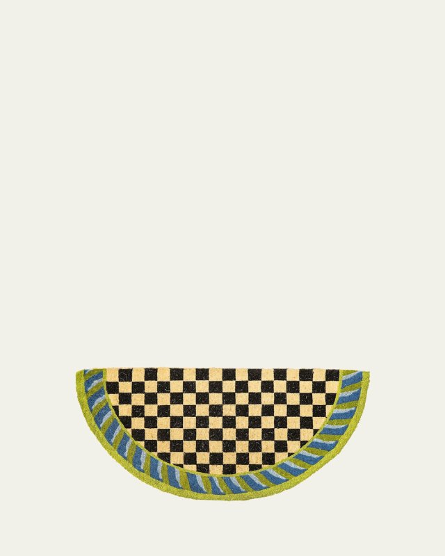 Courtly Check Half Round Entrance Mat